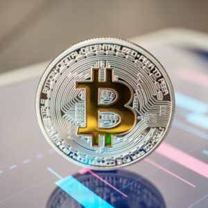 bitcoin cryptocurrency on the tablet