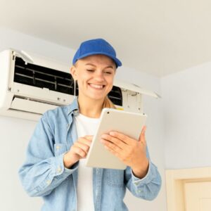 Female master and air conditioner, air conditioner repair